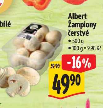 Albert Žampiony čerstvé 500 g