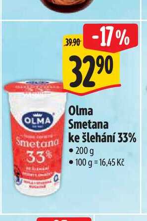 Olma Smetana ke šlehání 33% 200 g