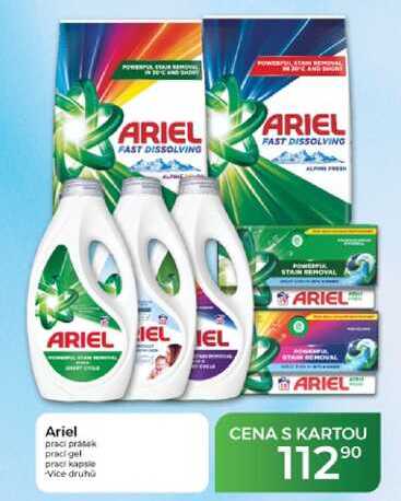 Ariel prací prášek prací gel prací kapsle