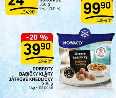 NOWACO BABIČKY KLÁRY JÁTROVÉ KNEDLÍČKY 300 g 