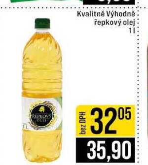 Kvalitně Výhodně řepkový olej 1l
