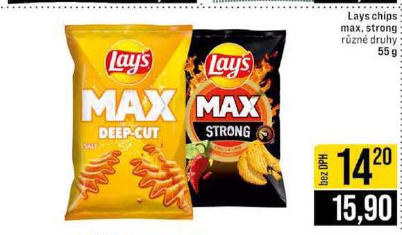 Lays chips max, strong různé druhy 55 g
