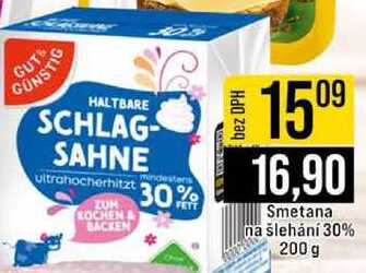 Smetana na šlehání 30% 200 g