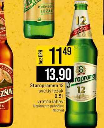 Staropramen 12 světlý ležák 0,5l
