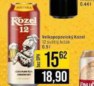 Velkopopovický Kozel 12 světlý ležák 0,5l