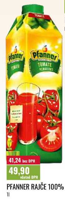 PFANNER RAJČE 100% 1l