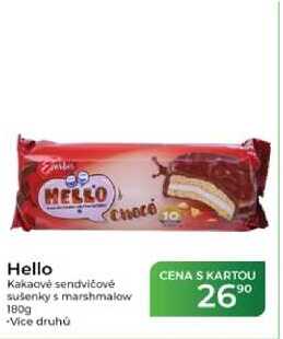 Hello Kakaovė sendvičové sušenky s marshmalow 180g