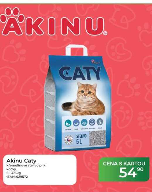 Akinu Caty křemelinové stelivo pro kočky 3750g