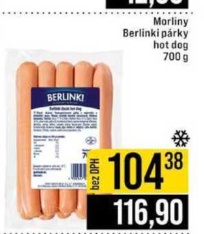 Morliny Berlinki párky hot dog 700 g