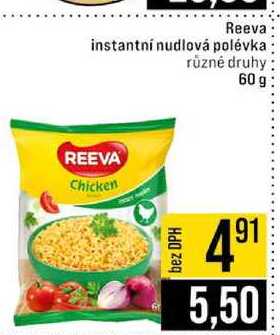 Reeva instantní nudlová polévka různé druhy 60 g 