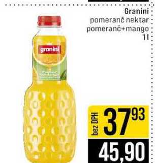 Granini pomeranč nektar pomeranč+mango 1l