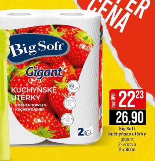 Big Soft kuchyňské utěrky gigant 2-vrstvě 2 x 80 m