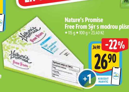 Nature's Promise Free From Sýr s modrou plísm 115 g