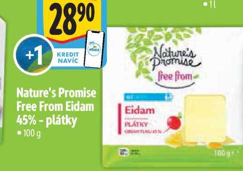   Nature's Promise Free From Eidam 45% - plátky 100 g 