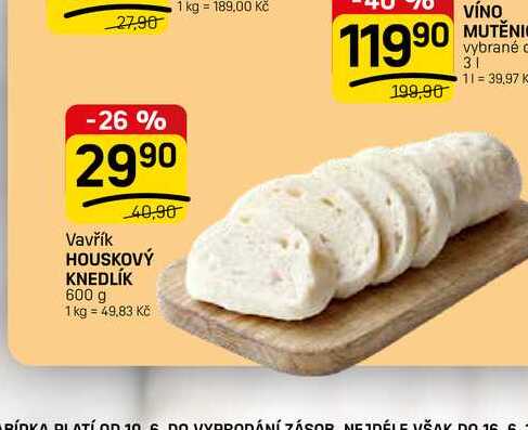 HOUSKOVÝ KNEDLÍK 600 g