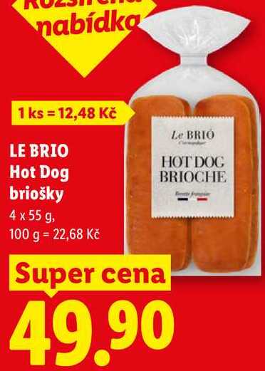 LE BRIO Hot Dog briošky, 4x 55 g