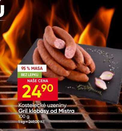 Kostelecké uzeniny Gril klobásy od Mistra 100 g