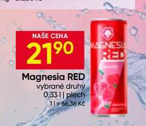 Magnesia RED vybrané druhy 0,33l plech