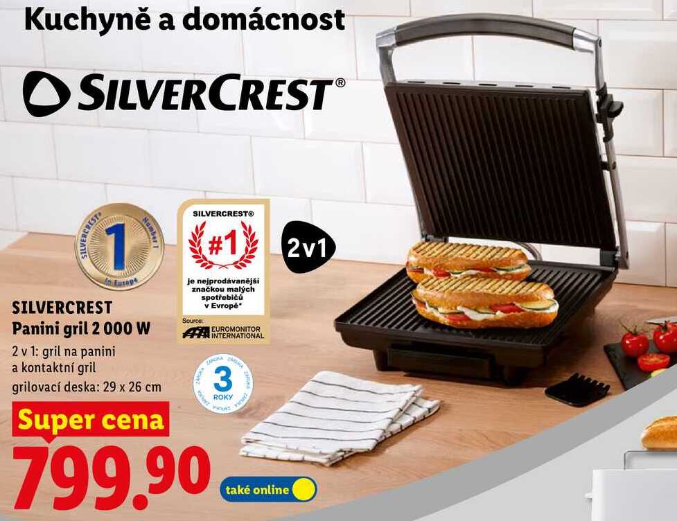 SILVERCREST Panini gril 2000 W