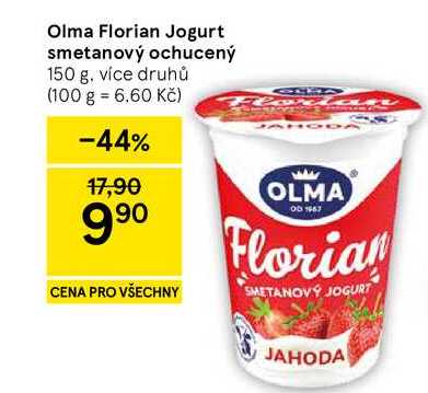 Olma Florian Jogurt smetanový ochucený, 150 g, více druhů