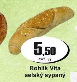 Rohlík Vita selský sypaný 60g