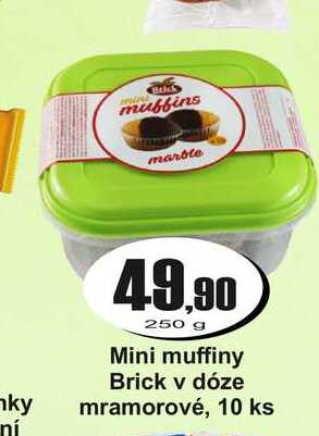Mini muffiny Brick v dóze mramorové, 10 ks