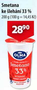 Smetana ke šlehání 33%, 200 g