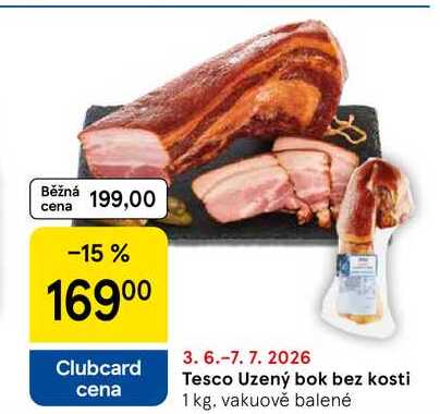Tesco Uzený bok bez kosti, 1 kg
