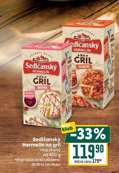 Sedlčanský Hermelín na gril více druhů od 400 g
