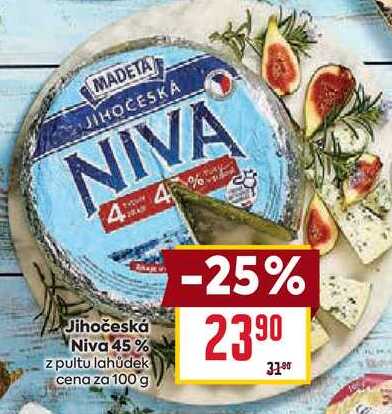 Jihočeská Niva 45% z pultu lahůdek cena za 100 g