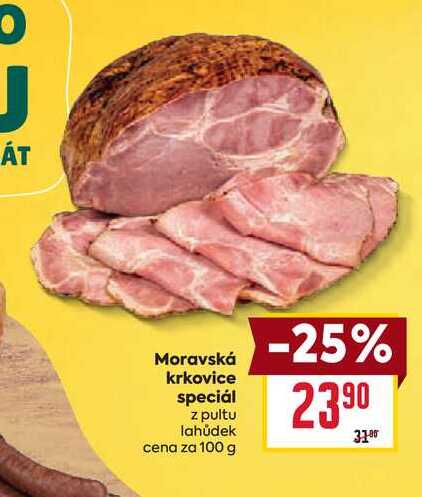 Moravská krkovice speciál z pultu lahůdek cena za 100 g