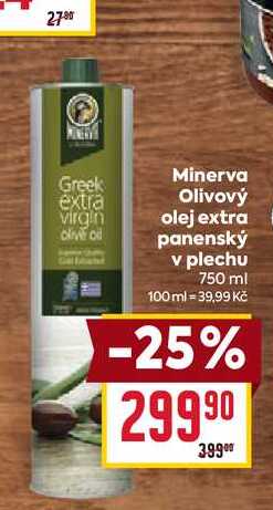 Minerva Olivový olej extra panenský v plechu 750 ml 