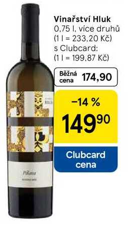 Vinařství Hluk, 0,75 l, více druhů  