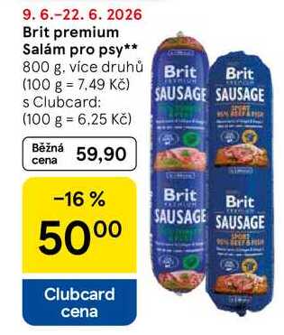 Brit premium Salám pro psy, 800 g, více druhů
