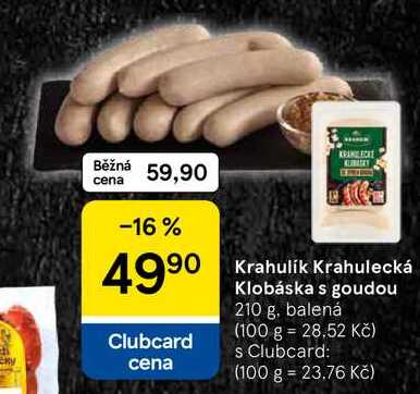 Krahulik Krahulecká Klobáska s goudou, 210 g, balená