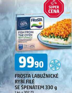 FROSTA LABUŽNICKÉ RYBÍ FILÉ SE ŠPENÁTEM 330 g 