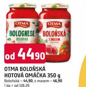 OTMA BOLOŇSKÁ HOTOVÁ OMÁČKA 350 g