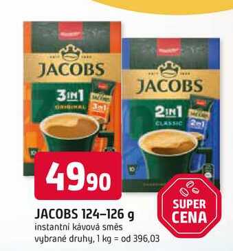 JACOBS 124-126 g instantní kávová směs vybrané druhy