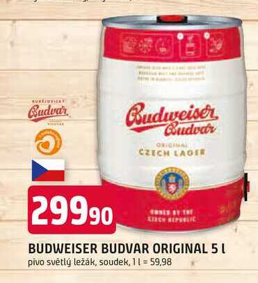 BUDWEISER BUDVAR ORIGINAL 5 L