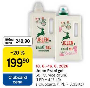 Jelen Prací gel, 60 PD, více druhů