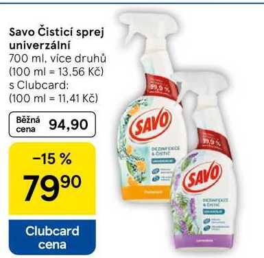 Savo Čisticí sprej univerzální, 700 ml, více druhů 