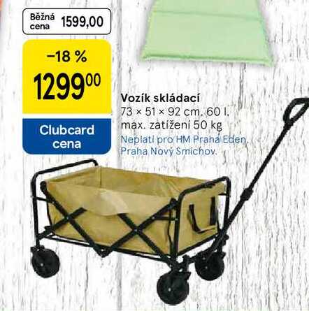 Vozík skládací, 73 x 51 x 92 cm, 60 l, max. zatížení 50 kg