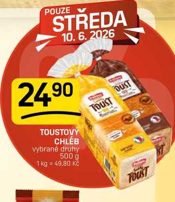 TOUSTOVÝ CHLÉB vybrané druhy 500 g
