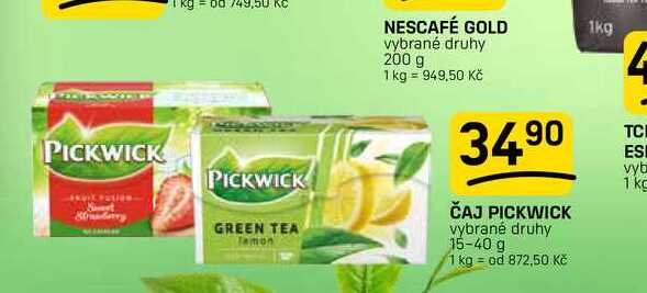 ČAJ PICKWICK vybrané druhy 15-40 g