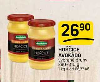 HOŘČICE AVOKÁDO vybrané druhy 290-310 g
