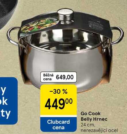 Go Cook Belly Hrnec, 24 cm. nerezavějící ocel