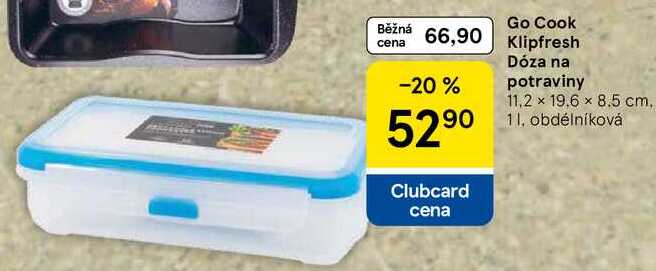 Go Cook Klipfresh Dóza na potraviny, 11.2 x 19.6 x 8.5 cm, 11, obdélníková