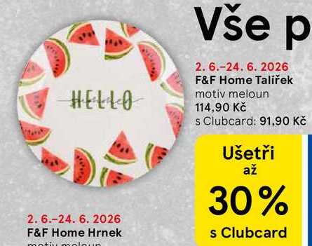 F&F Home Talířek motiv meloun