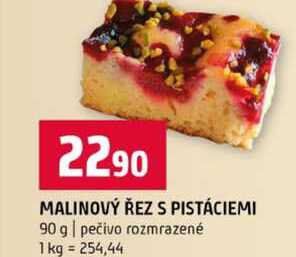 MALINOVÝ ŘEZ S PISTÁCIEMI 90 g pečivo rozmrazené