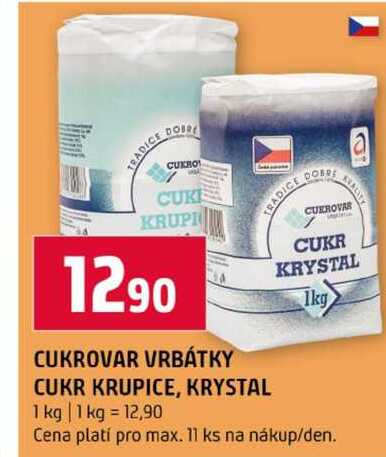 CUKROVAR VRBÁTKY CUKR KRUPICE, KRYSTAL 1 kg